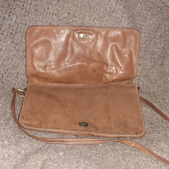 VINTAGE 1970'S-FANNY-BAG BRAND-Brown Suede Shoulder Bag-Very Good - Picture 5 of 8